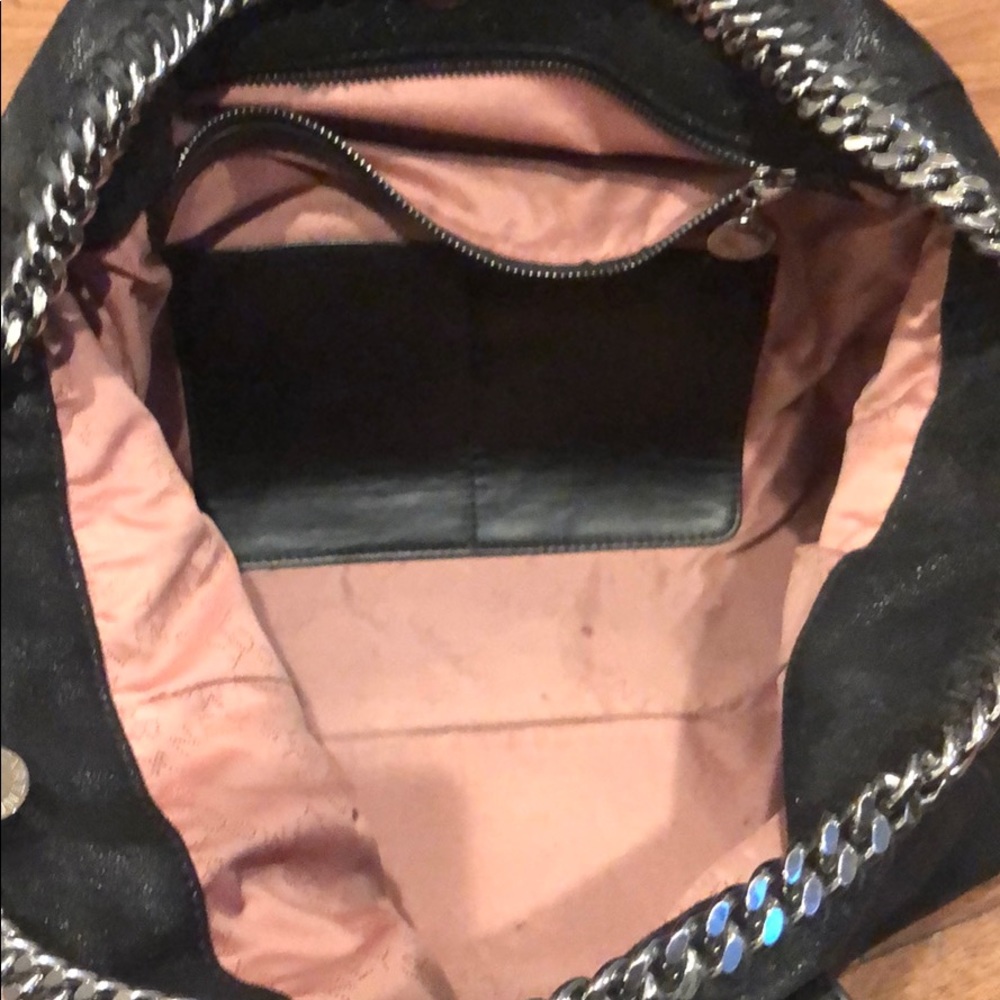 Stella McCartney Black Falabella Large Tote with Silver Chain Trim - Picture 3 of 8